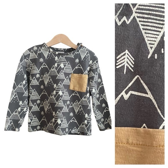 Lali Other - Lali Gray Winter Mountain Print Long Sleeve Shirt